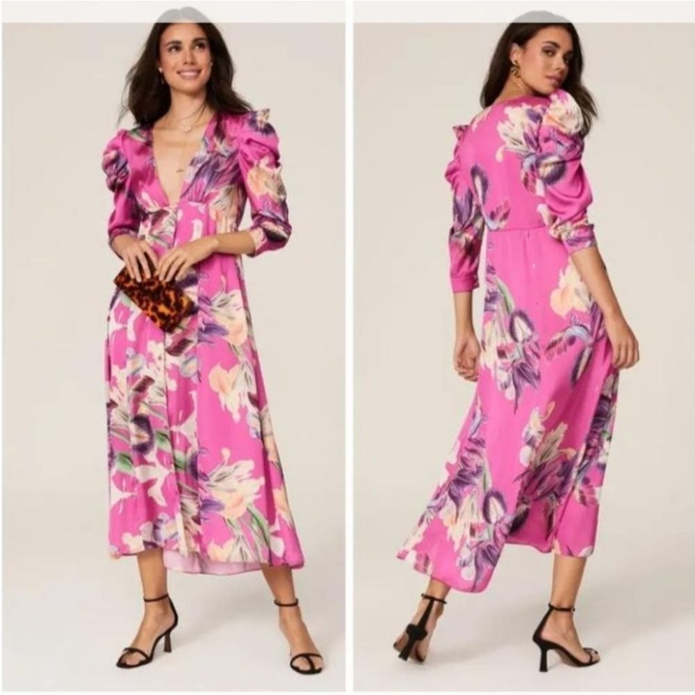 NWT! PatBo Pink Floral Dress Size 4 - Picture 4 of 13